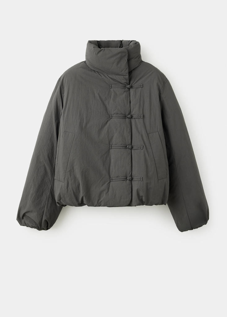 Padded anorak with toggle fastenings — Grey