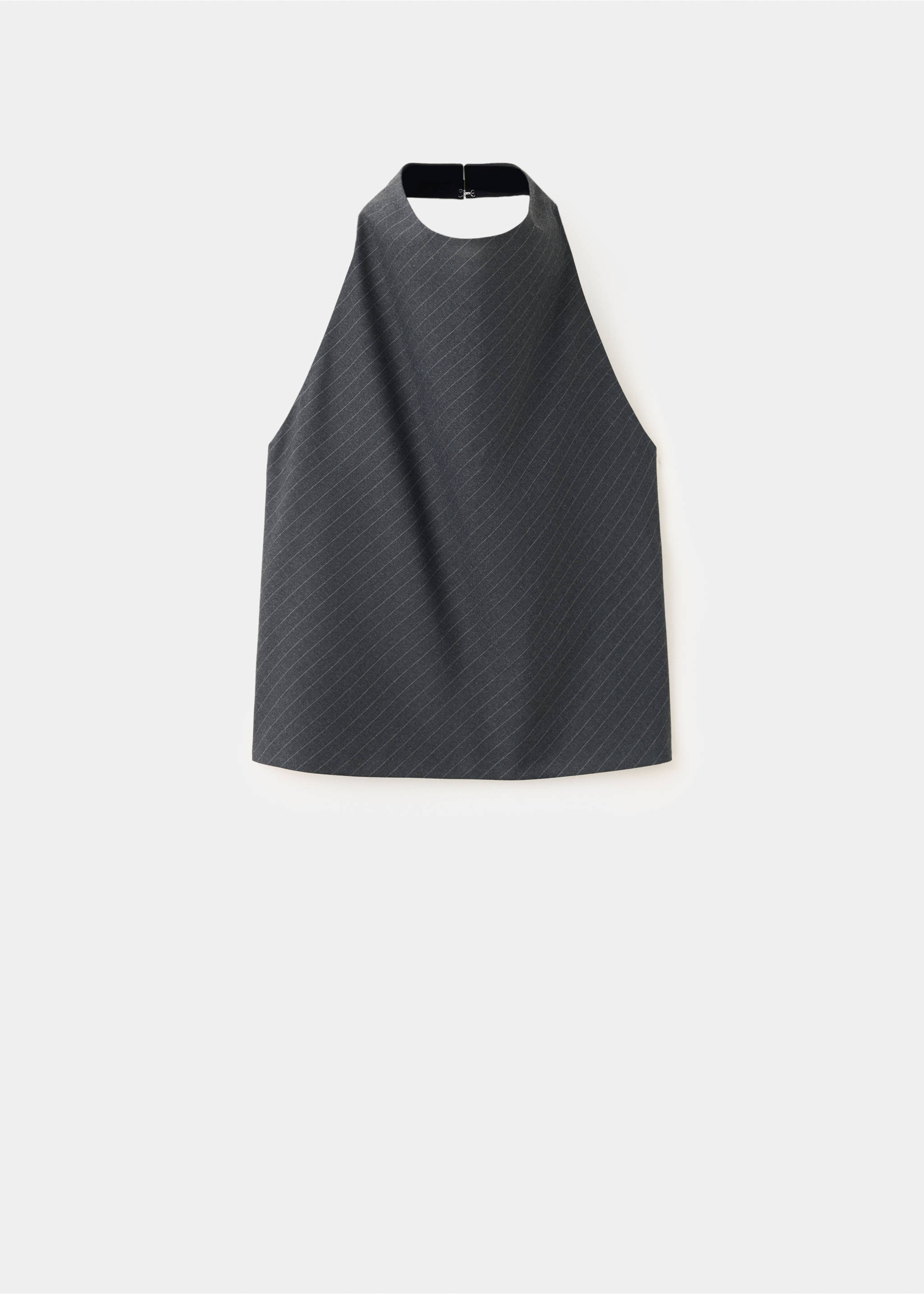 Pinstripe halter top - Article without model, Grey. Ref: 37095988-00.