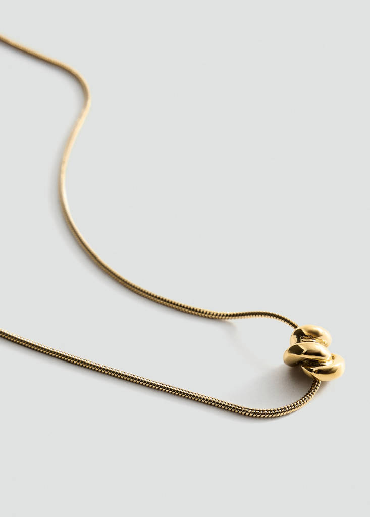 Stainless steel bead necklace — Gold