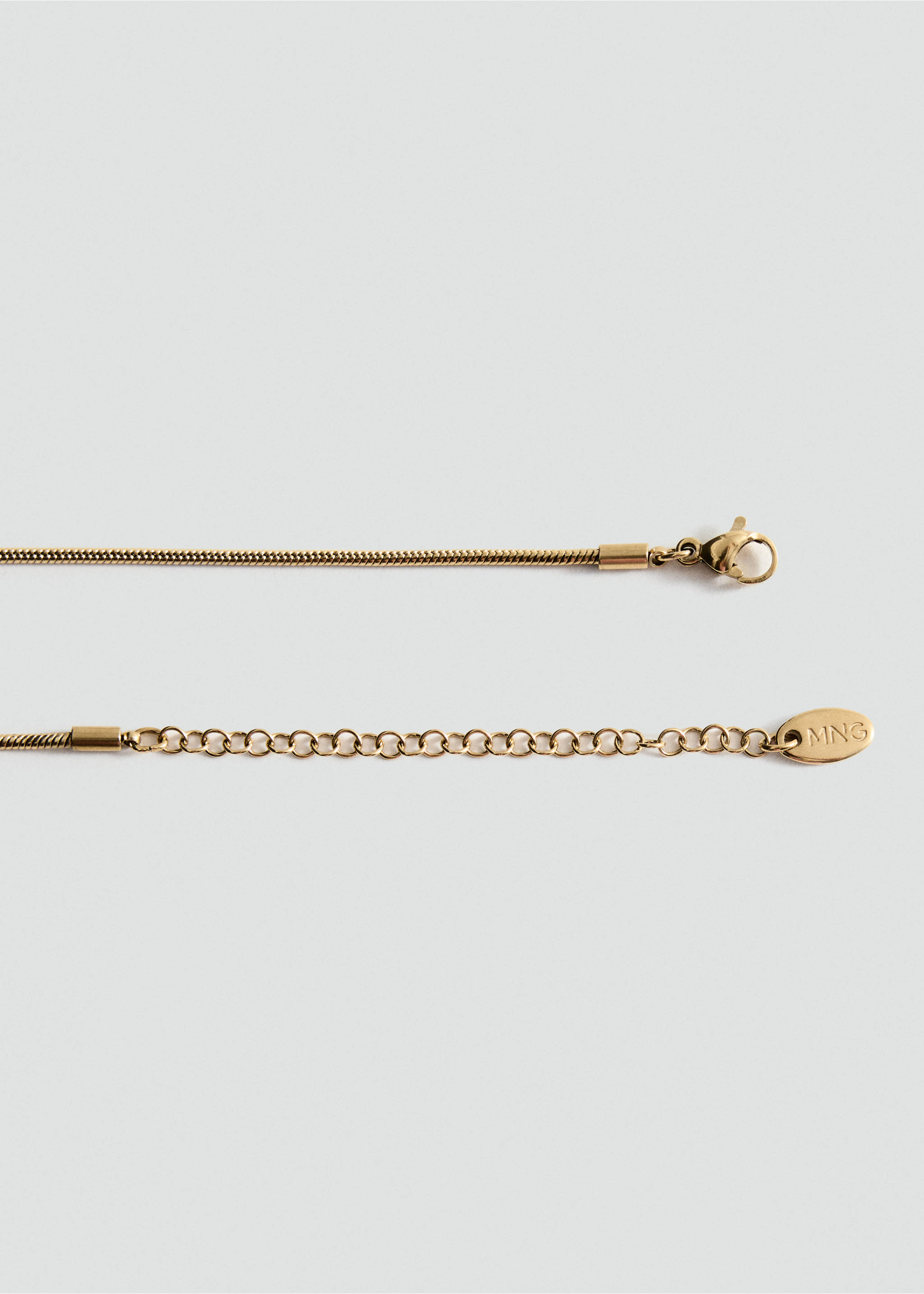 Stainless steel beaded necklace - Details of the article 1, Gold. Ref: 37095991-00.