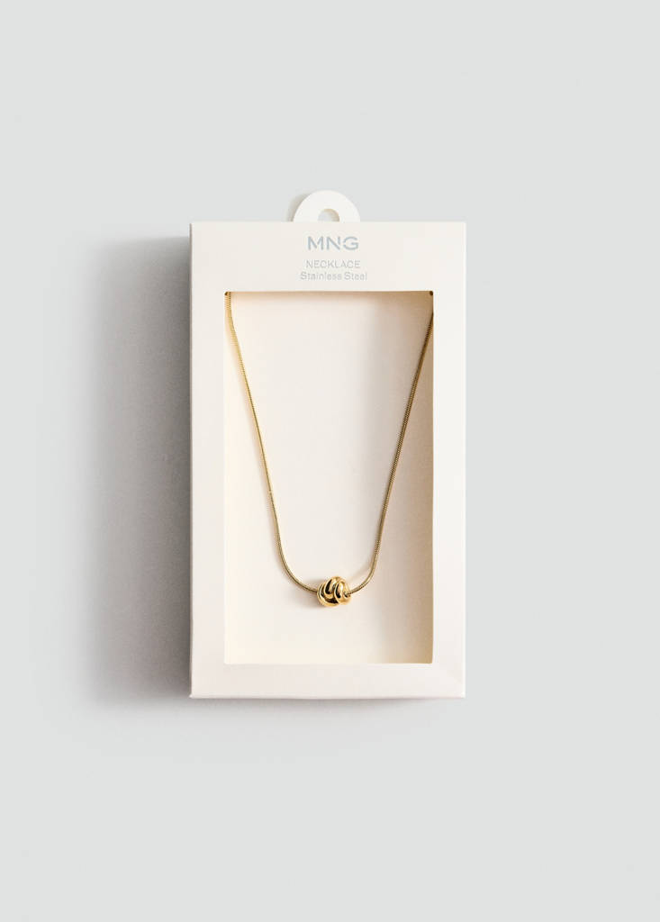 Stainless steel bead necklace — Gold