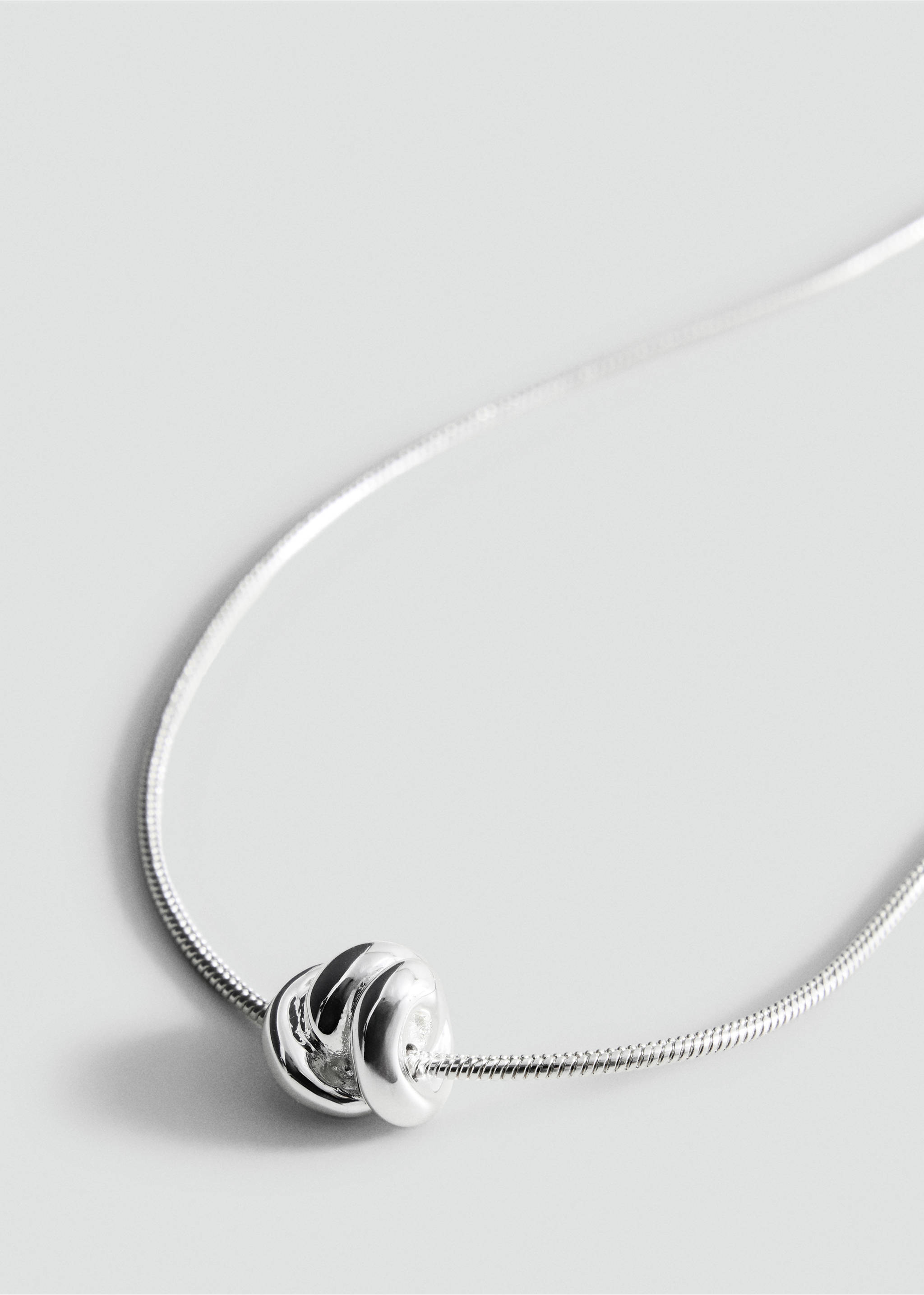 Stainless steel beaded necklace - Medium plane, Silver. Ref: 37095991-00.