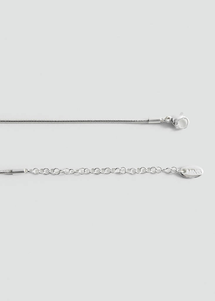 Stainless steel bead necklace — Silver