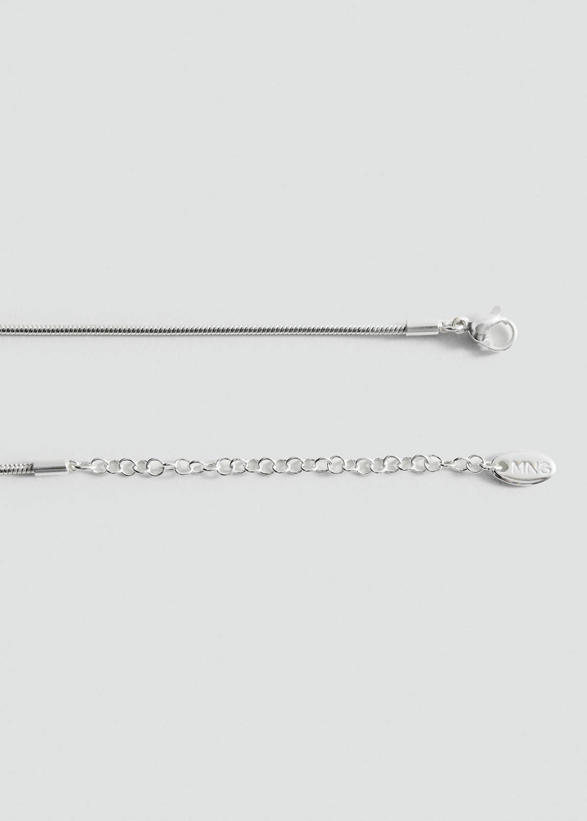 Stainless steel bead necklace — Silver