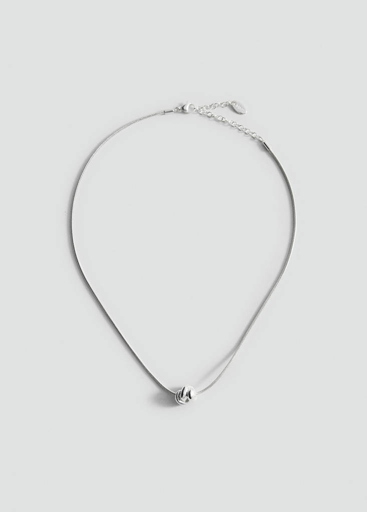 Stainless steel bead necklace — Silver
