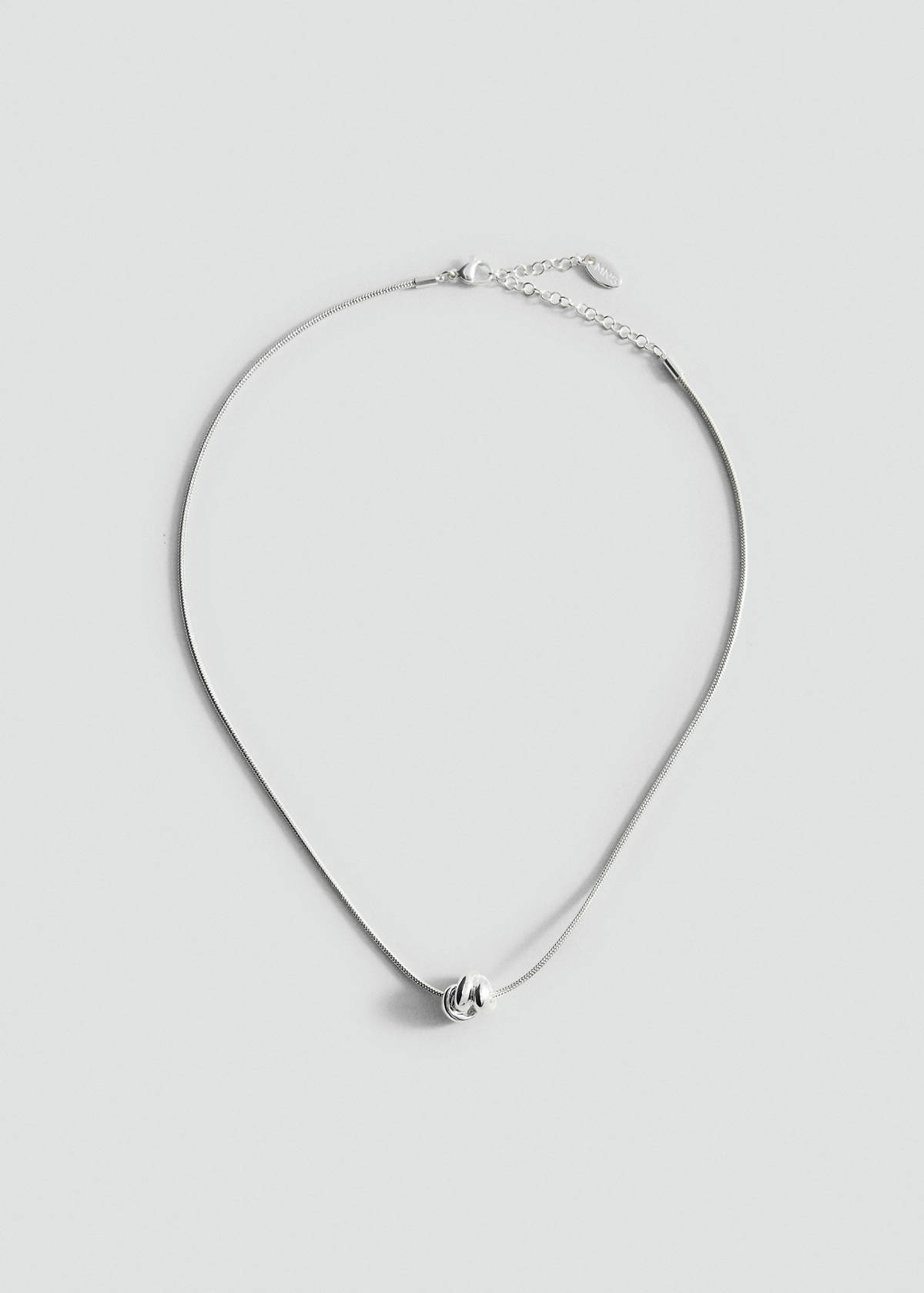 Stainless steel bead necklace — Silver