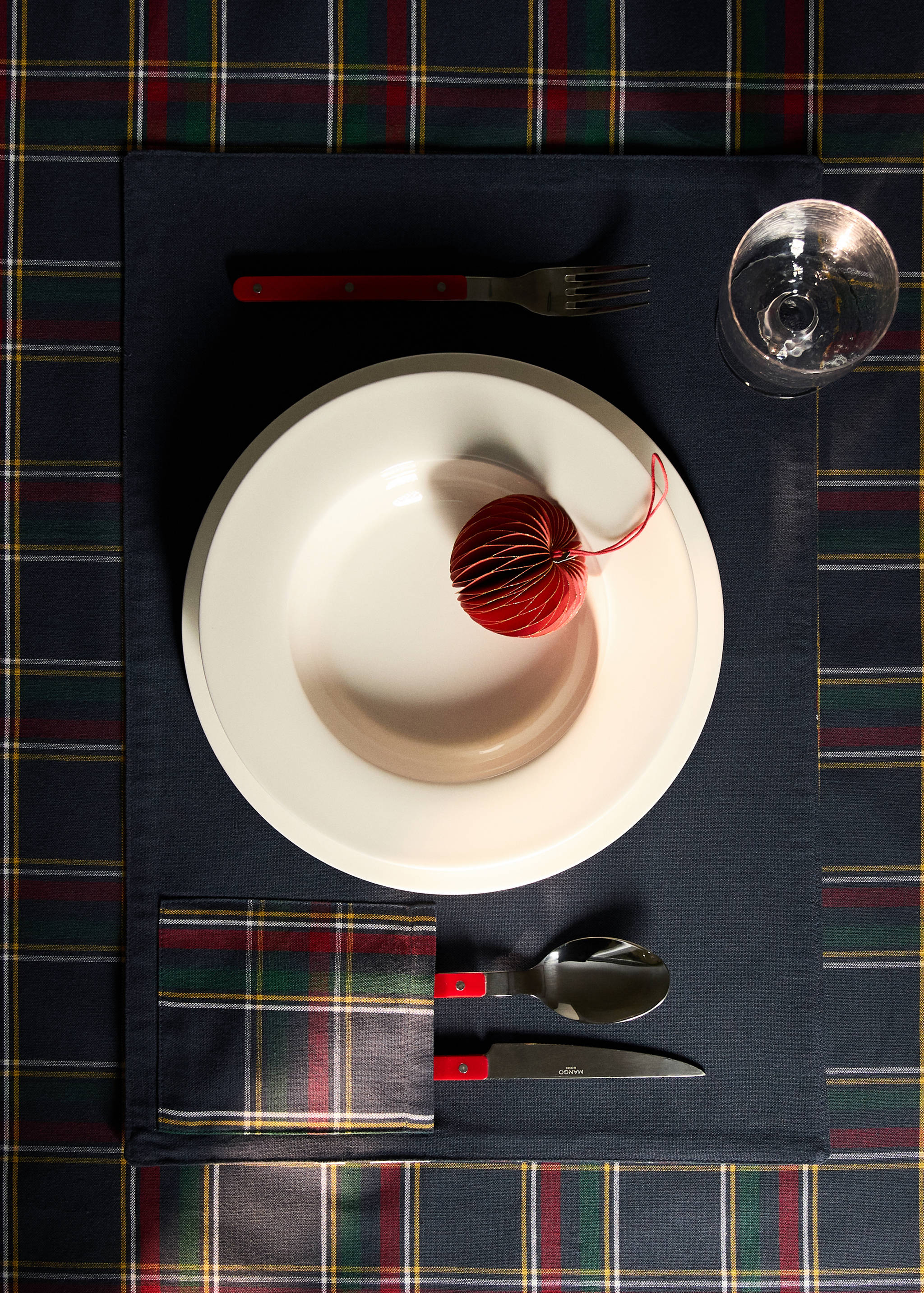 Σουπλά διπλής όψης καρό tartan - Γενικό πλάνο