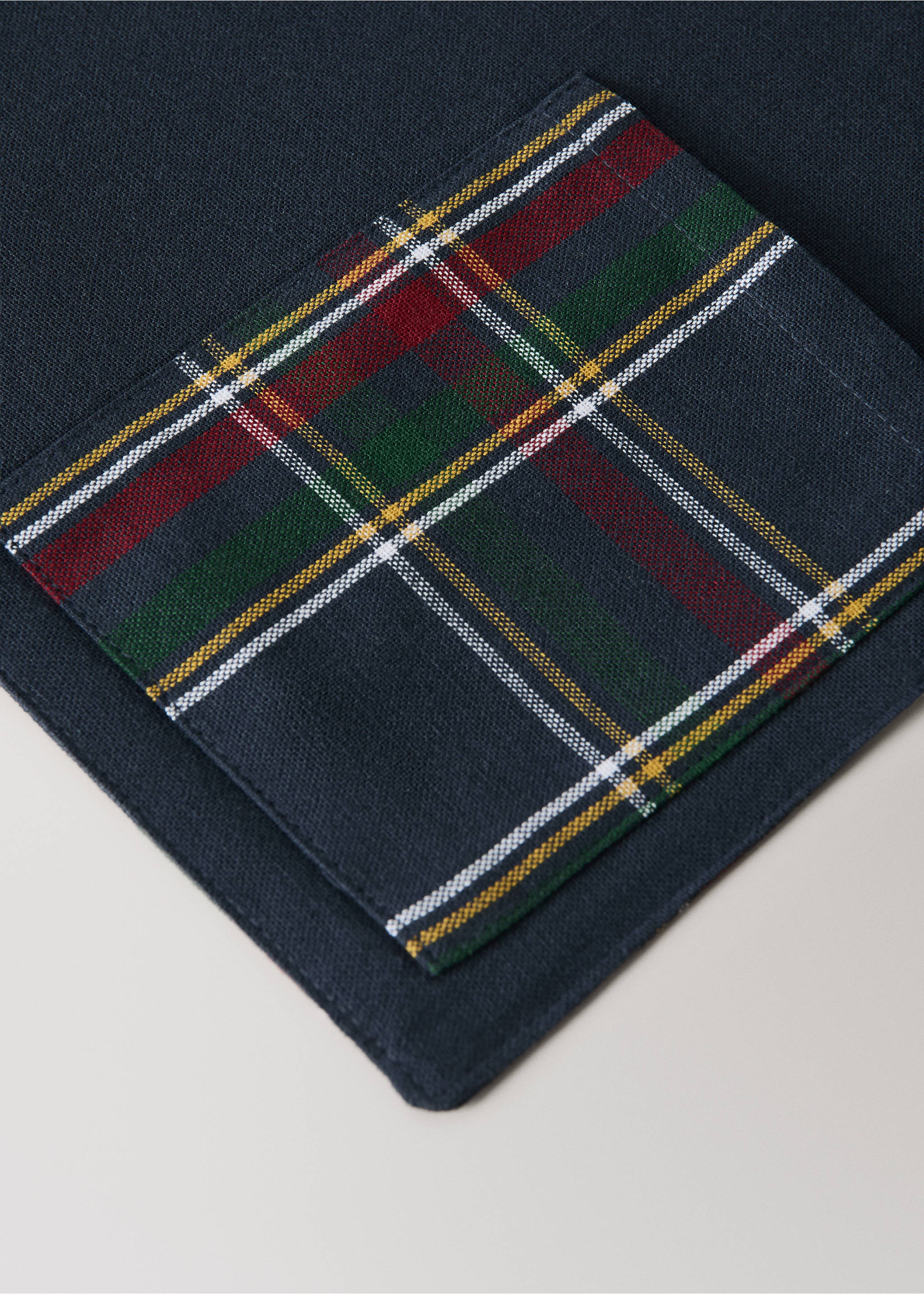 Σουπλά διπλής όψης καρό tartan - Λεπτομέρεια του προϊόντος 2, Μπλε. Ref: 37095992-00.