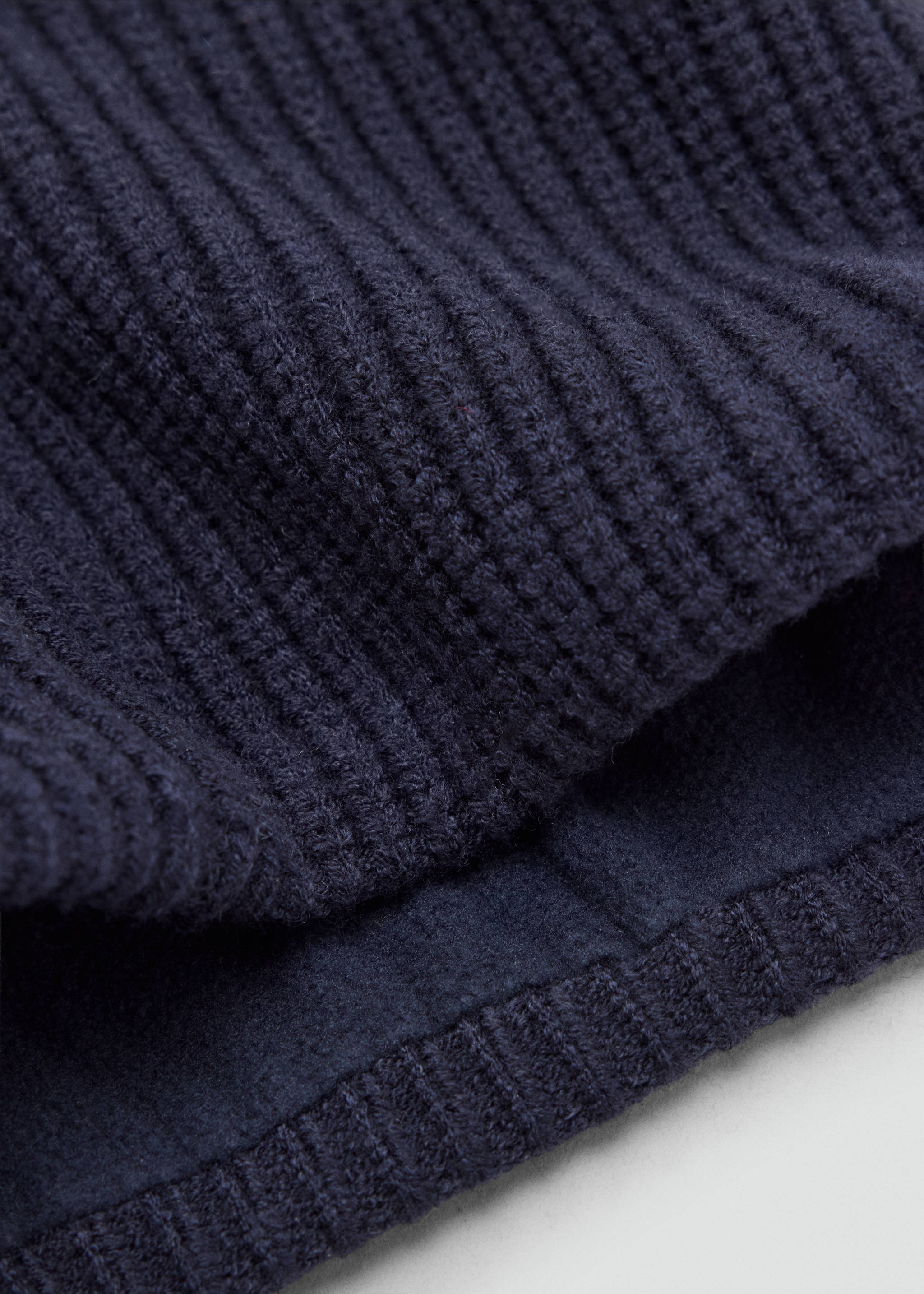 Knitted tube scarf - Medium plane, Navy. Ref: 37095993-00.