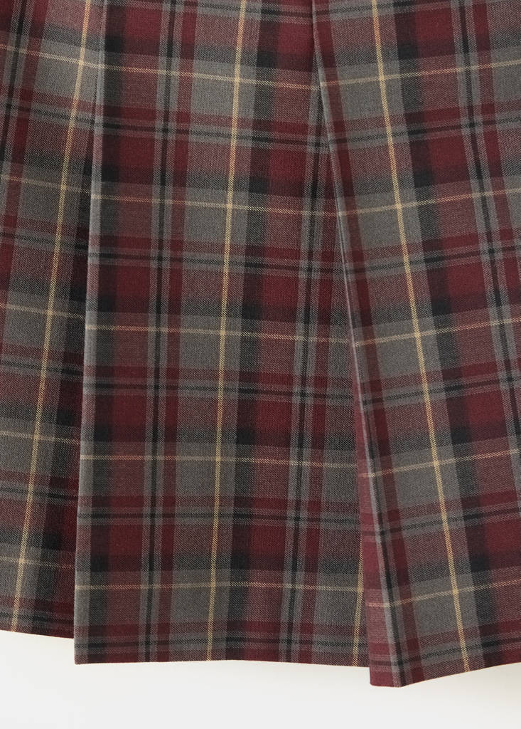 Pleated skirt with buckle details — Red