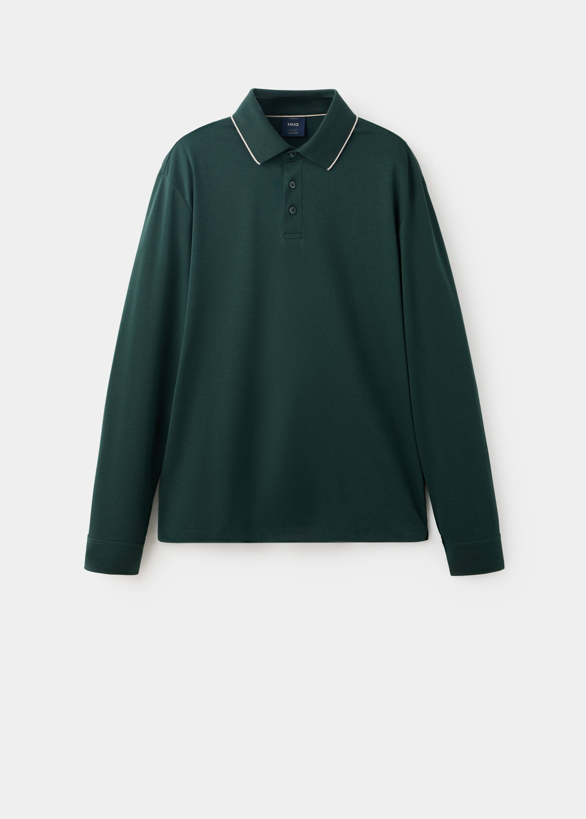 100% cotton polo shirt with contrasting detail - Article without model