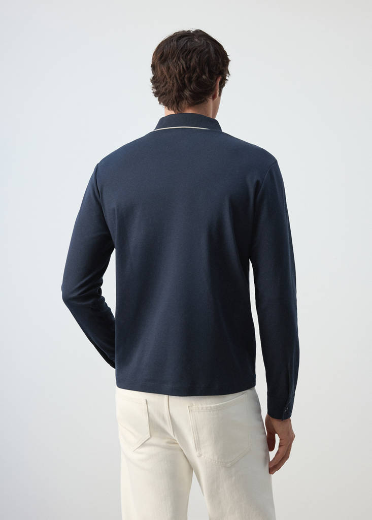Extra-soft 100% cotton polo shirt — Navy