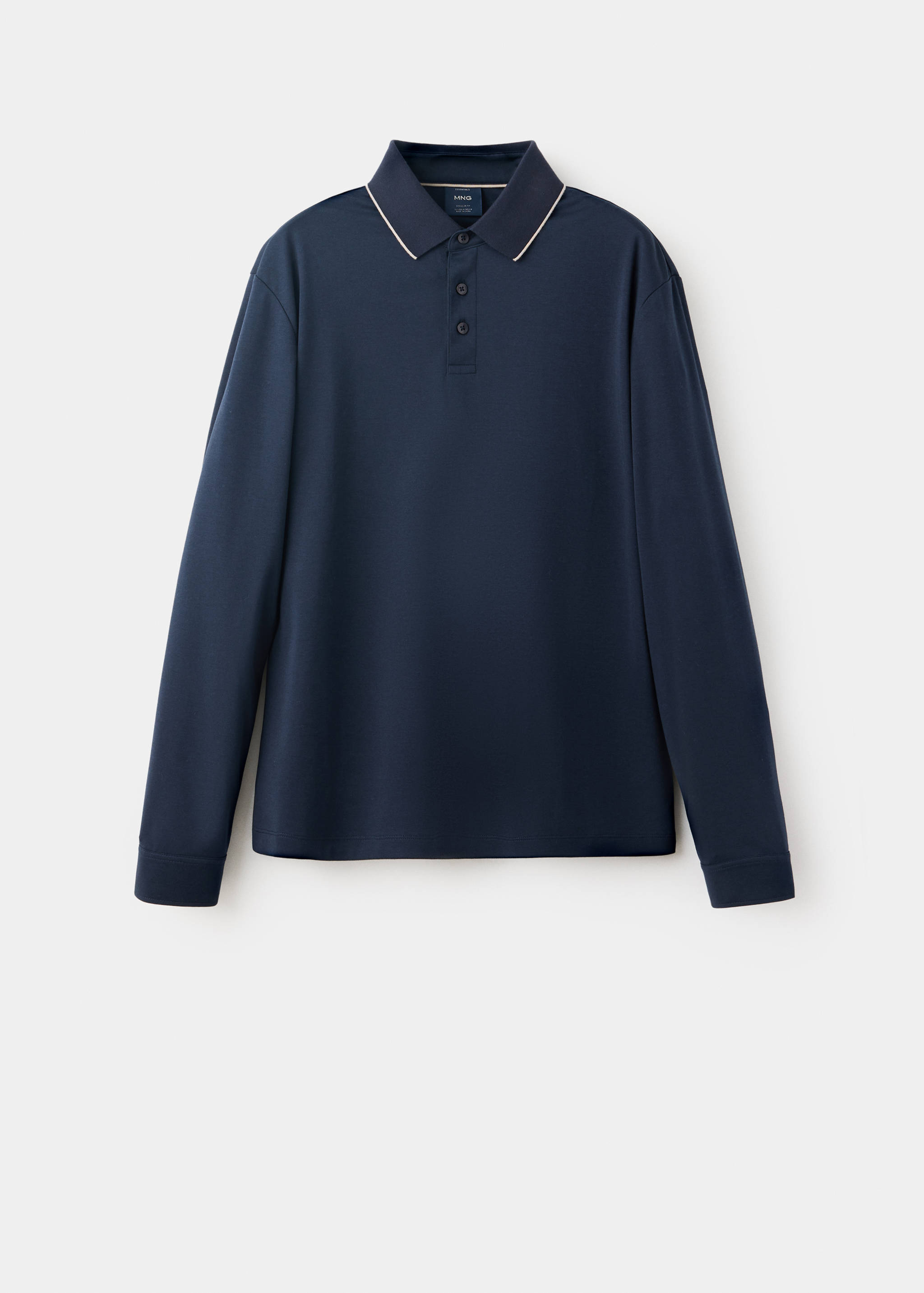 100% cotton polo shirt with contrasting detail - Article without model