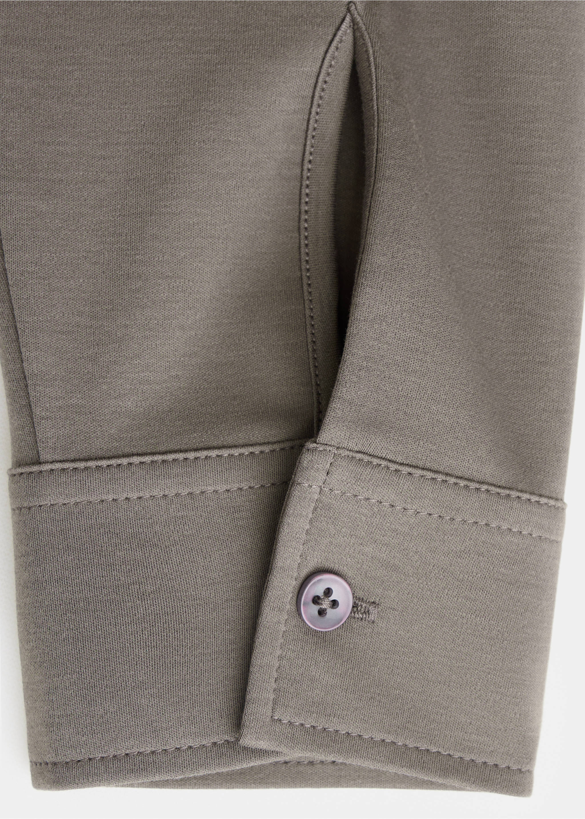 100% cotton polo shirt with contrasting detail - Details of the article 0, Mink Grey. Ref: 37095997-00.