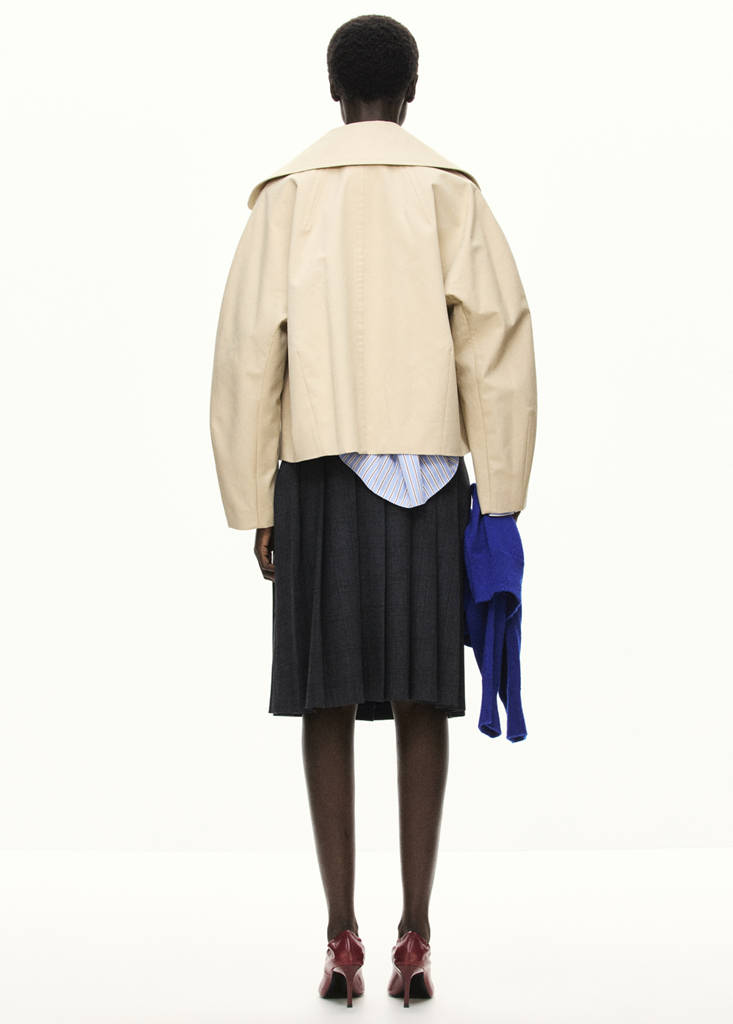 Pleated check skirt — Grey