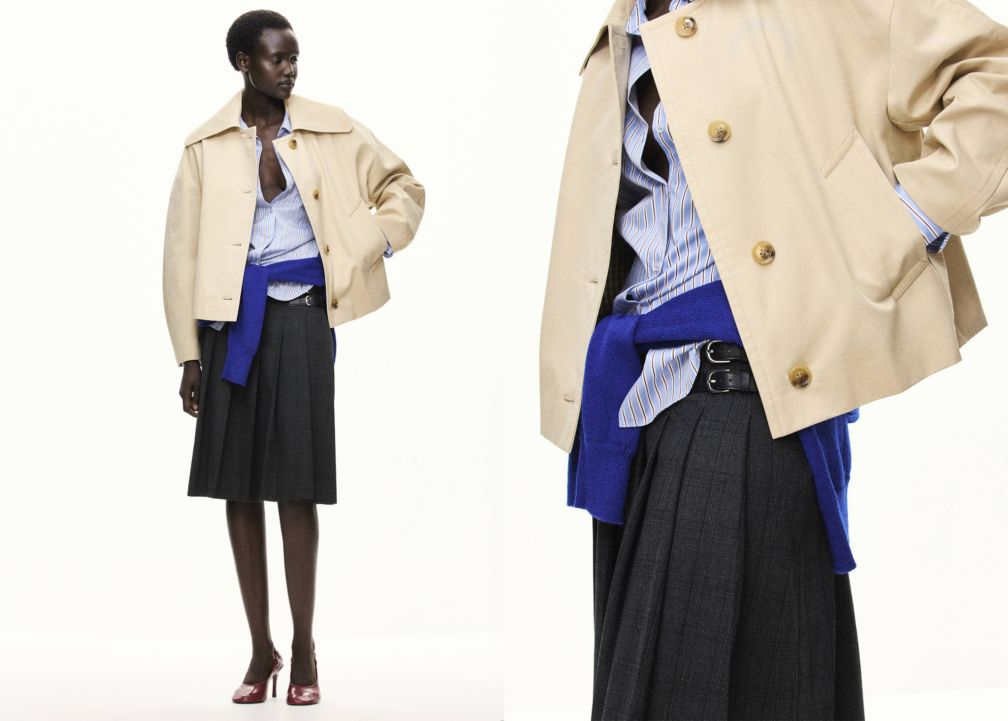 Pleated check skirt - Panoramic plane