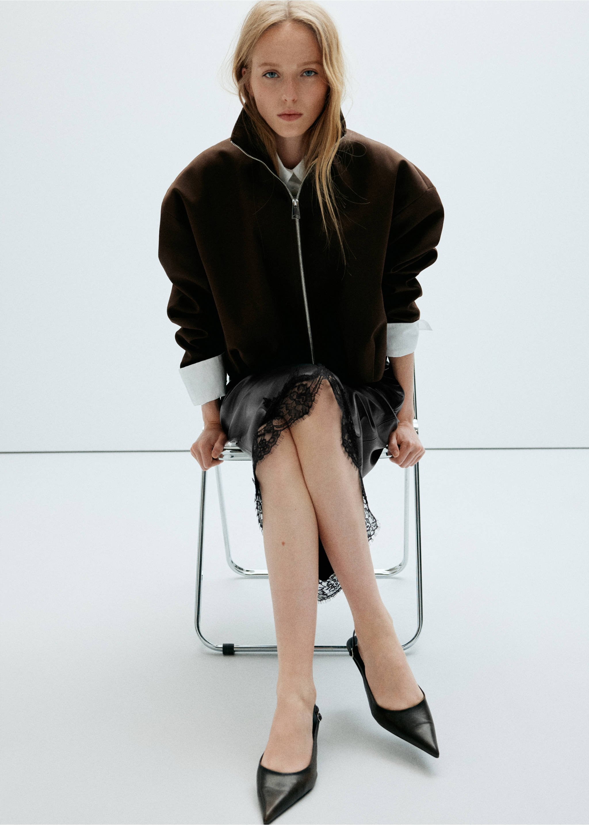 Skirt penny - Details of the article 1, Black. Ref: 37095999-00.