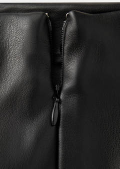 Faux leather skirt with lace trim — Black 10