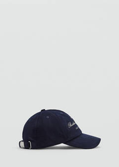 Embroidered corduroy cap — Navy 1