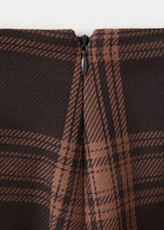 Short check skirt — Brown 7