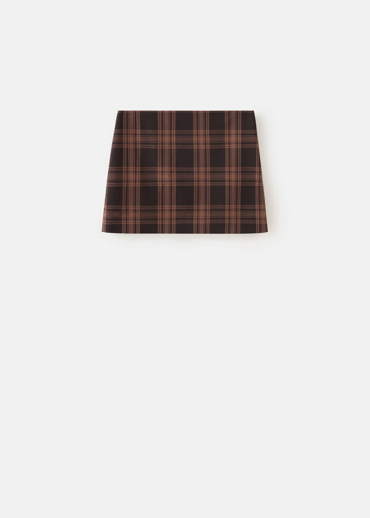 Short check skirt — Brown