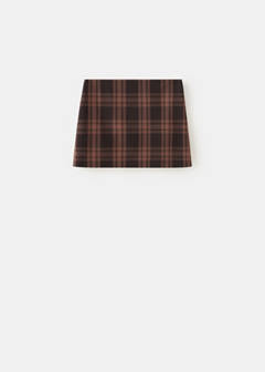 Short check skirt — Brown 5