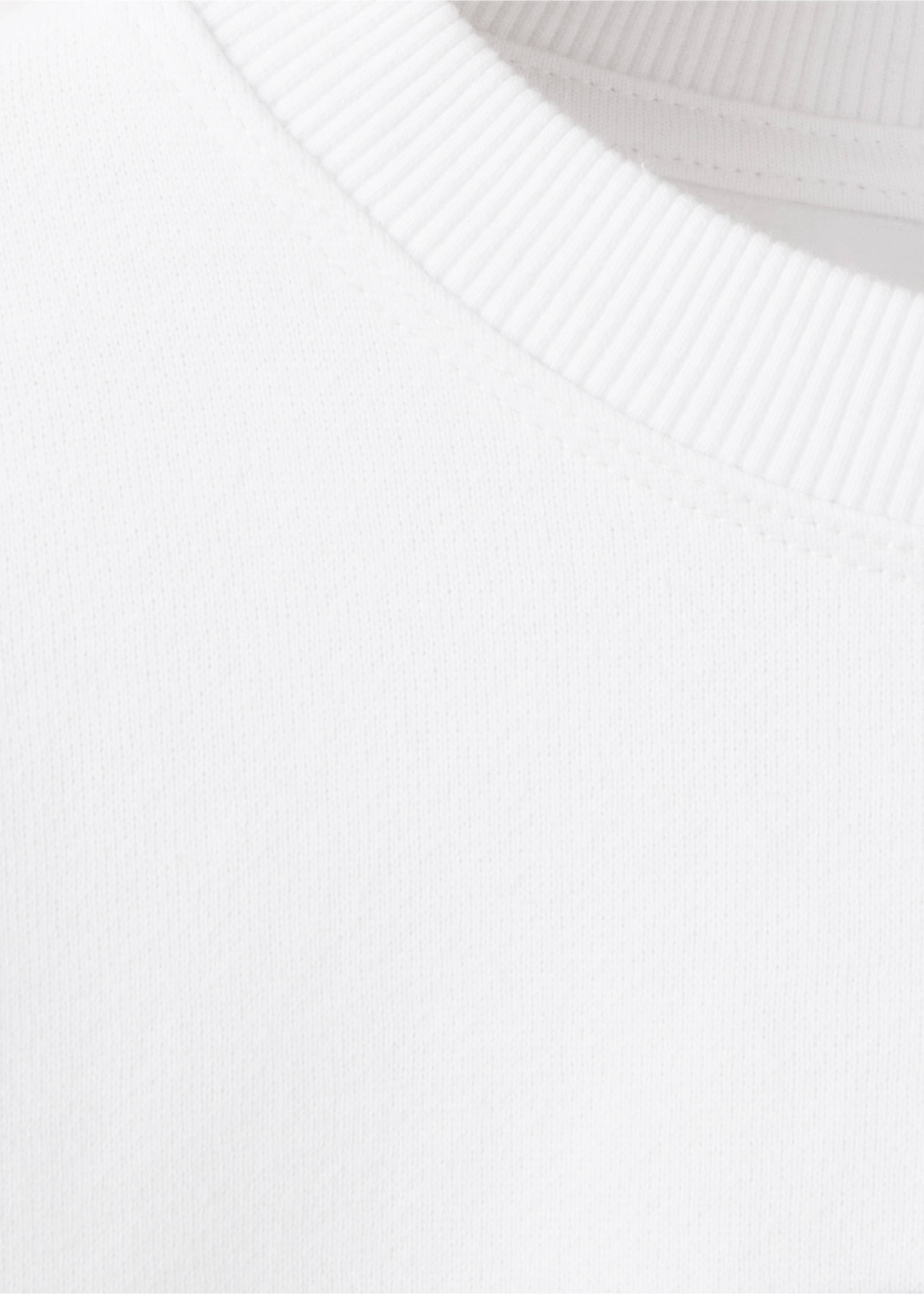 White children's sweatshirt collar detail., Off White. Ref: 37096002-00.