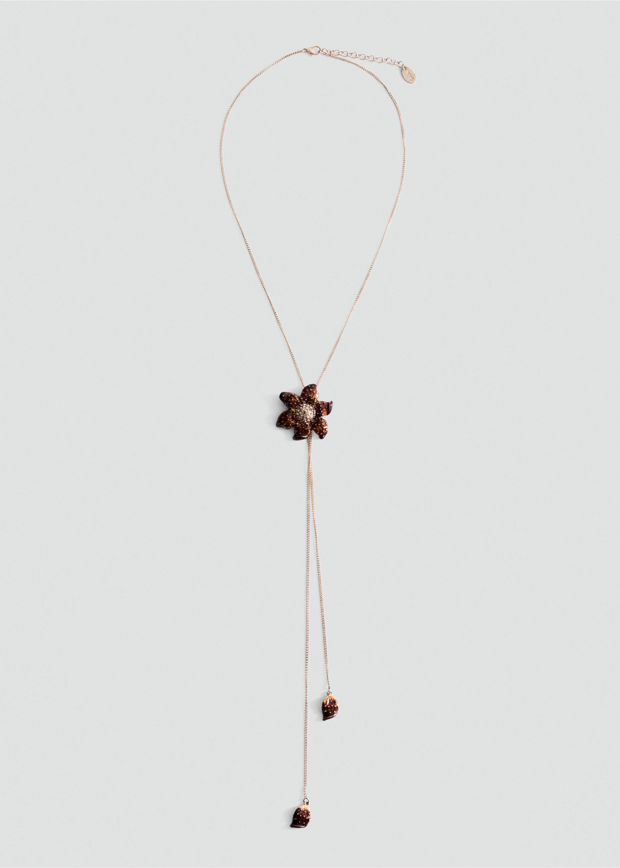 Double floral necklace - Article without model, Gold. Ref: 37096005-00.