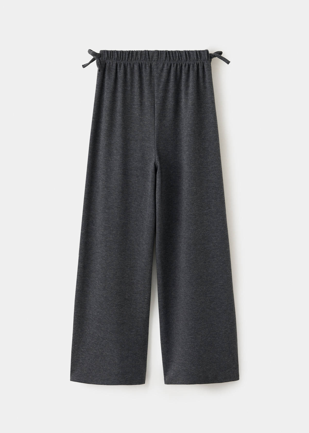 Wide-leg trousers with bow detail — Charcoal