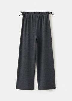 Wide-leg trousers with bow detail — Charcoal 5