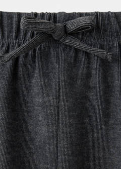 Wide-leg trousers with bow detail — Charcoal 4