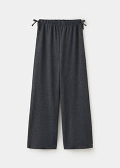 Wide-leg trousers with bow detail — Charcoal 2