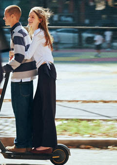 Striped polo-neck sweatshirt — Grey 3