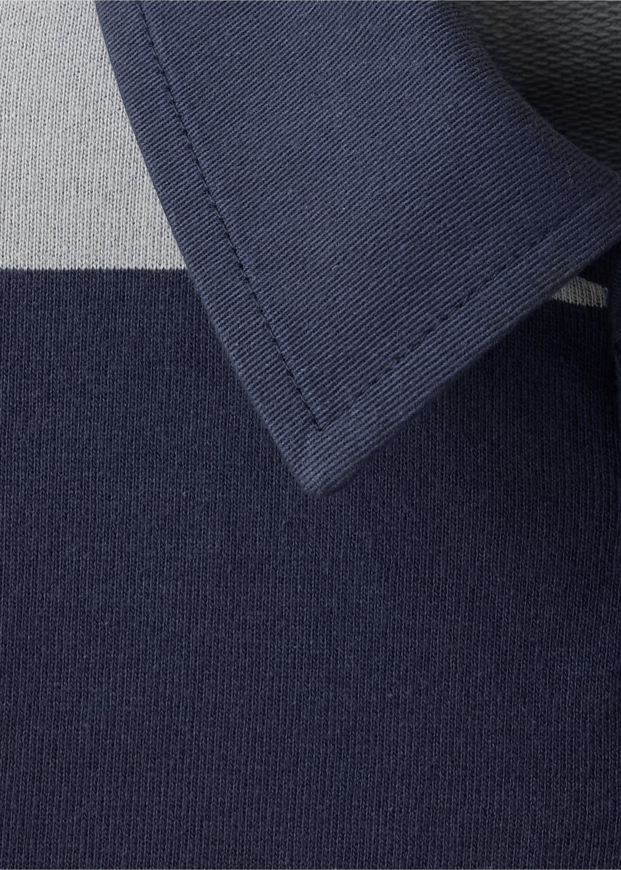Striped polo-neck sweatshirt - Details of the article 8, Grey. Ref: 37096007-00.
