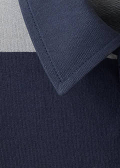Striped polo-neck sweatshirt — Grey 6