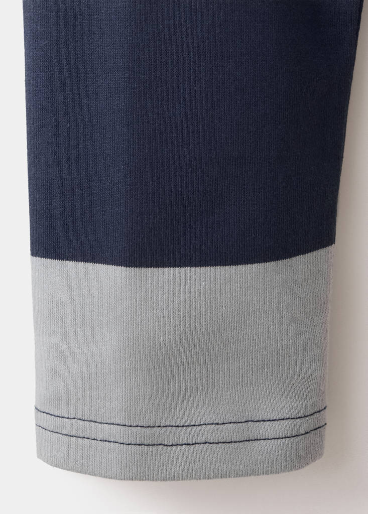 Striped polo-neck sweatshirt — Grey