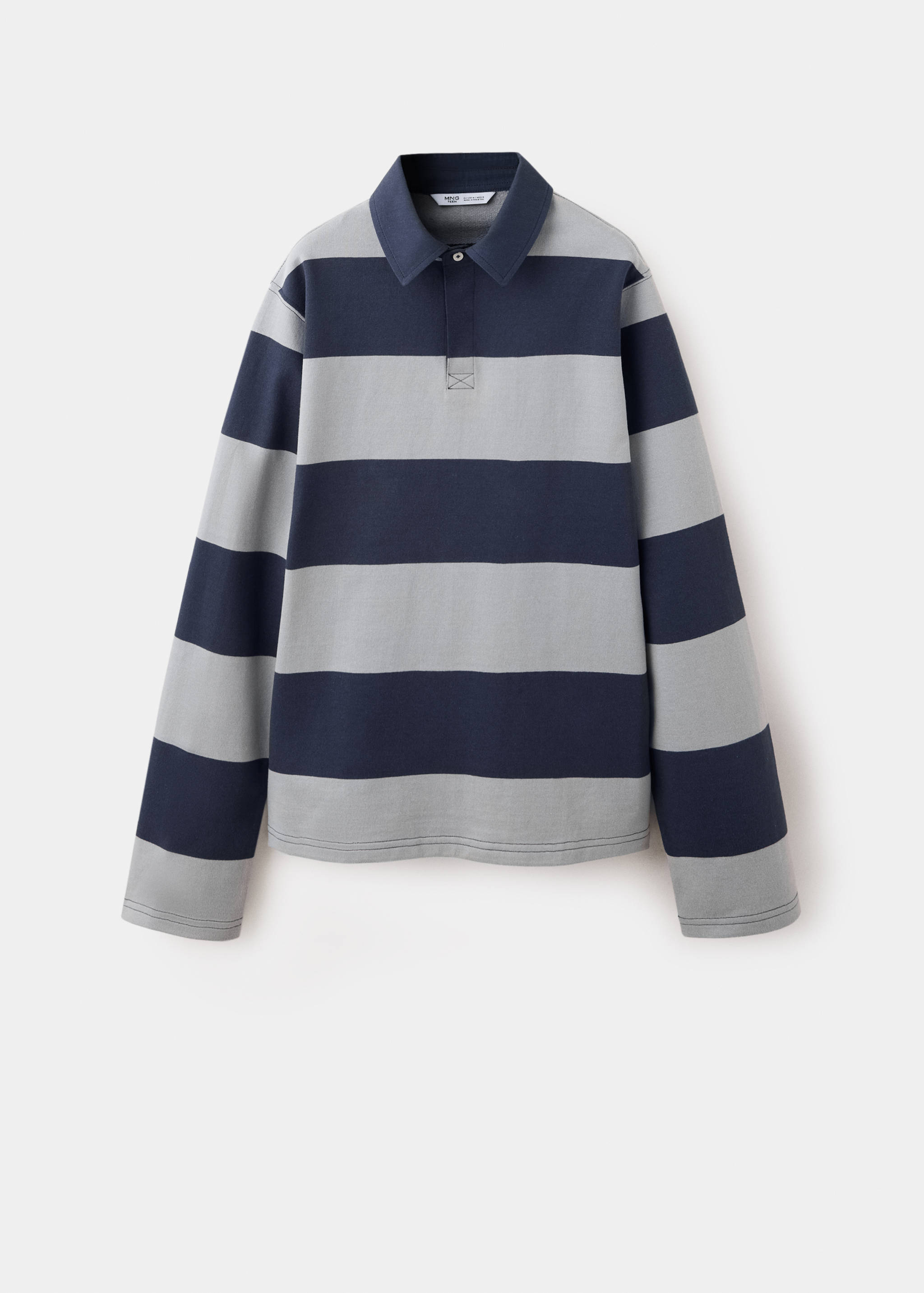 Striped polo-neck sweatshirt - Article without model