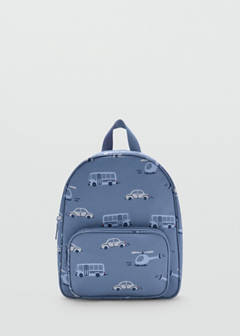 Car print rucksack — Blue 1