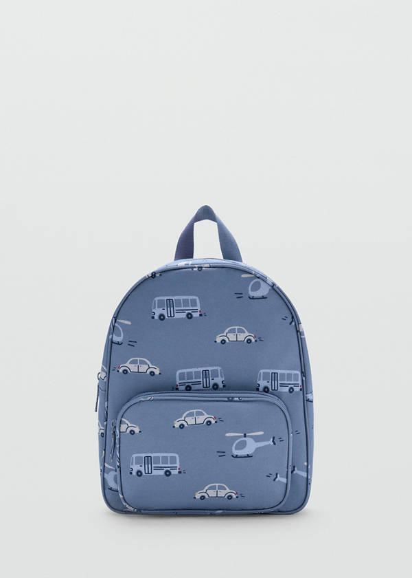 Car print rucksack — Blue