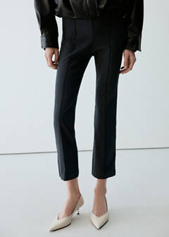 High-waist crop trousers — Charcoal 1