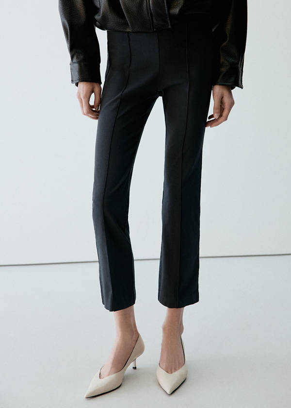 High-waist crop trousers — Charcoal