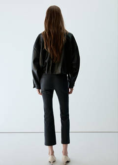 High-waist crop trousers — Charcoal 3