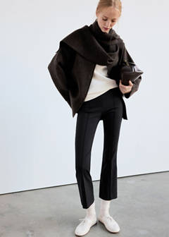 High-waist crop trousers — Charcoal 12