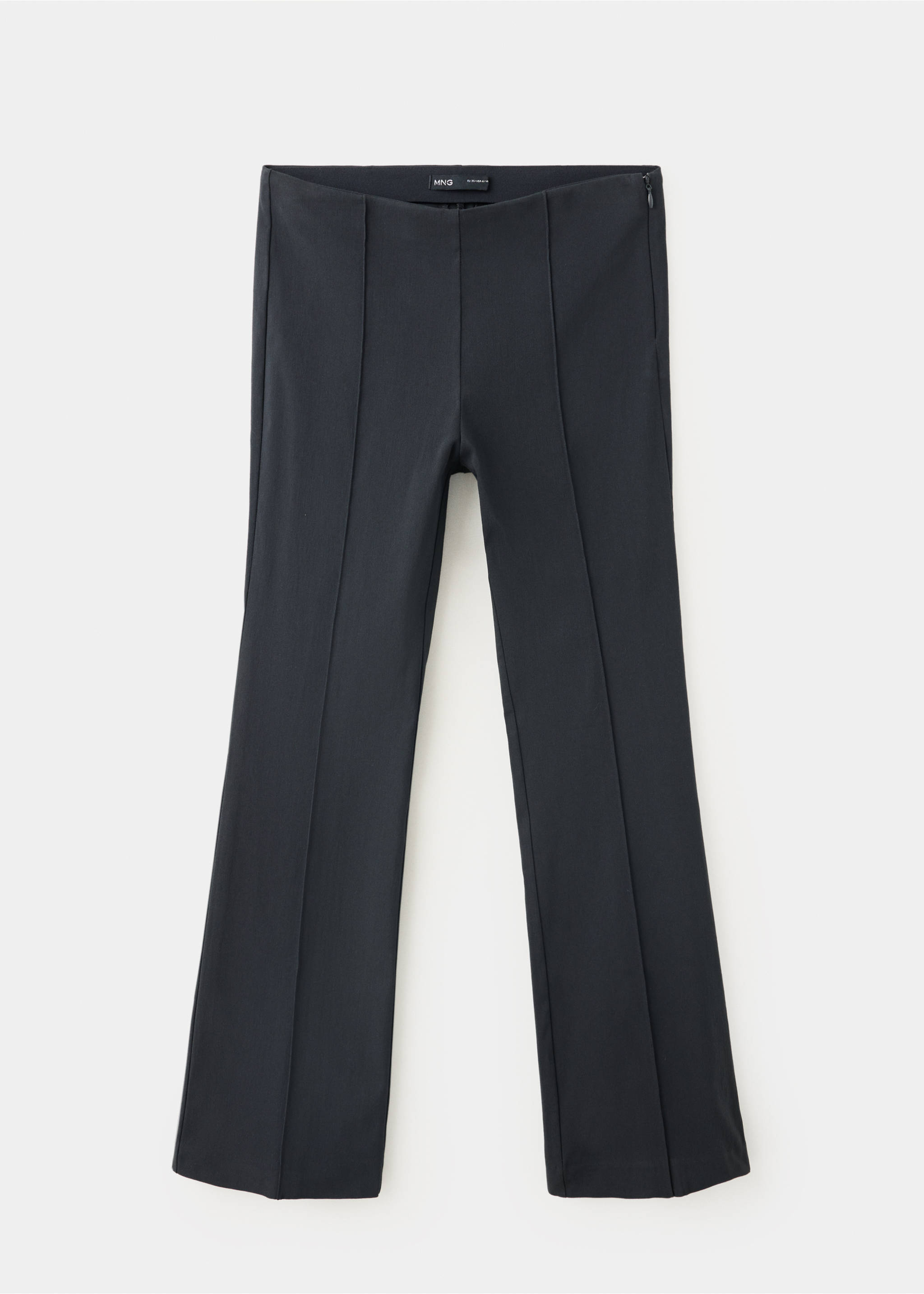 High-waist crop trousers - Article without model, Charcoal. Ref: 37096012-00.