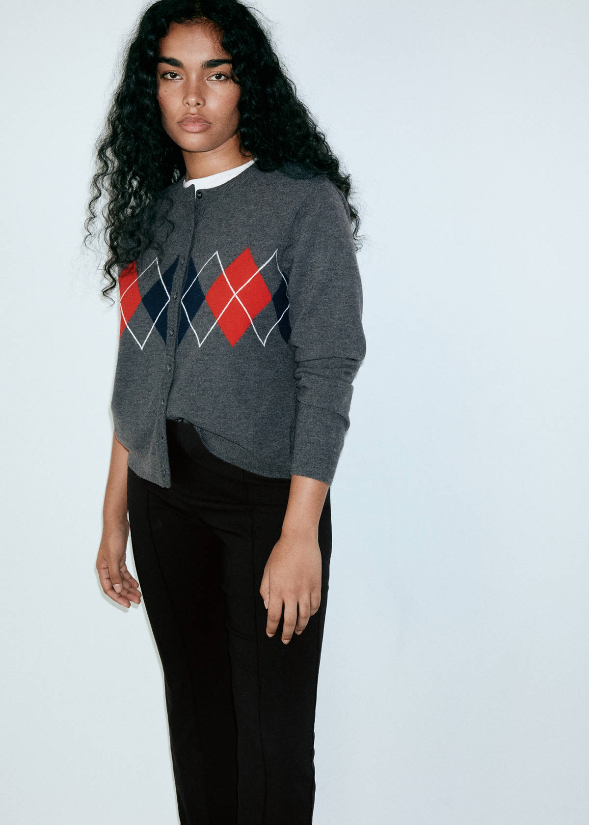 High-waist crop trousers — Black