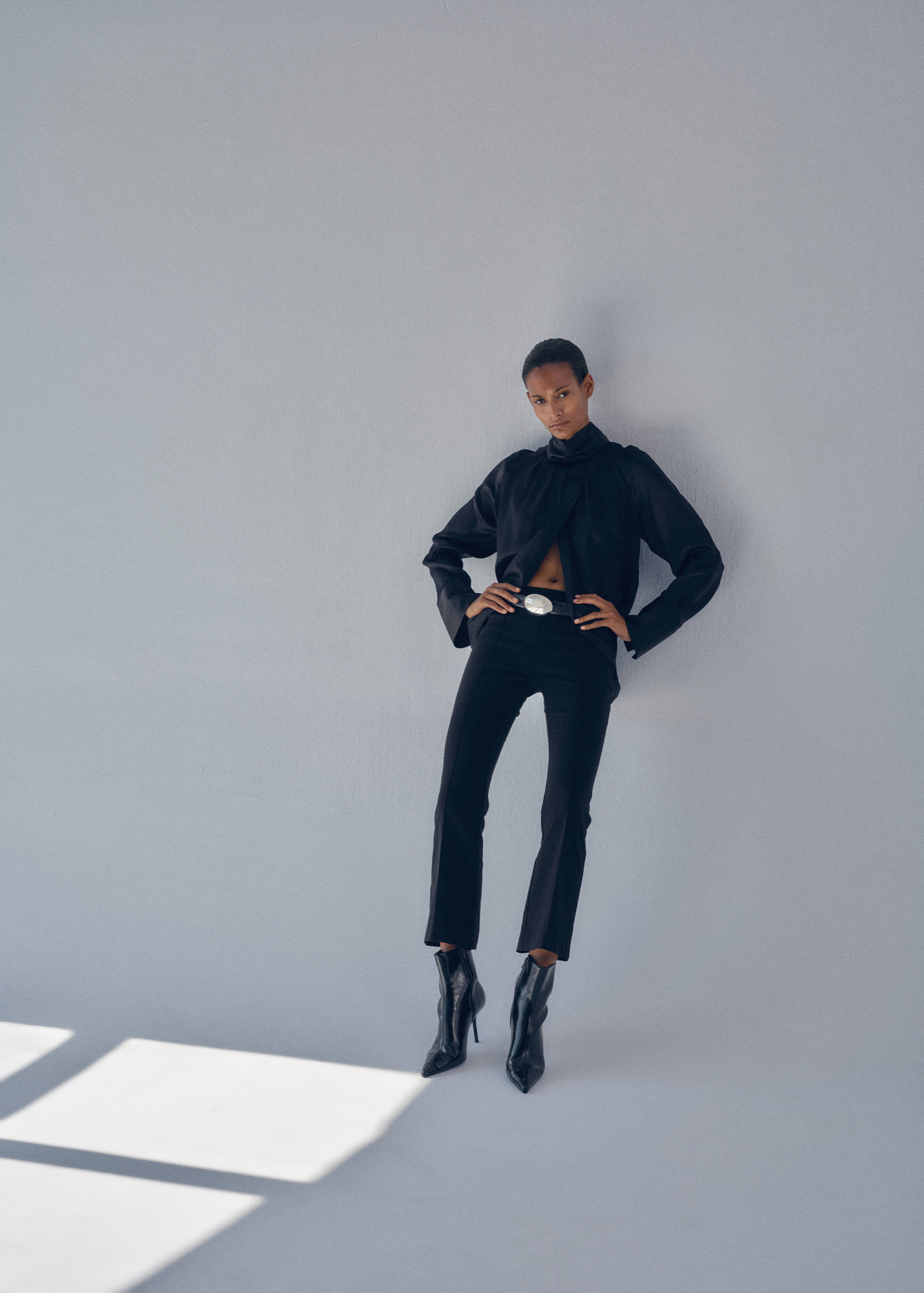 Pantalon cropped taille haute - Plan général