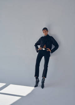 High-waist crop trousers — Black 11