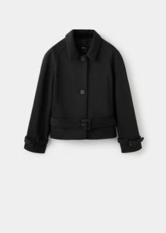 Shirt-collar jacket with belt — Black 5