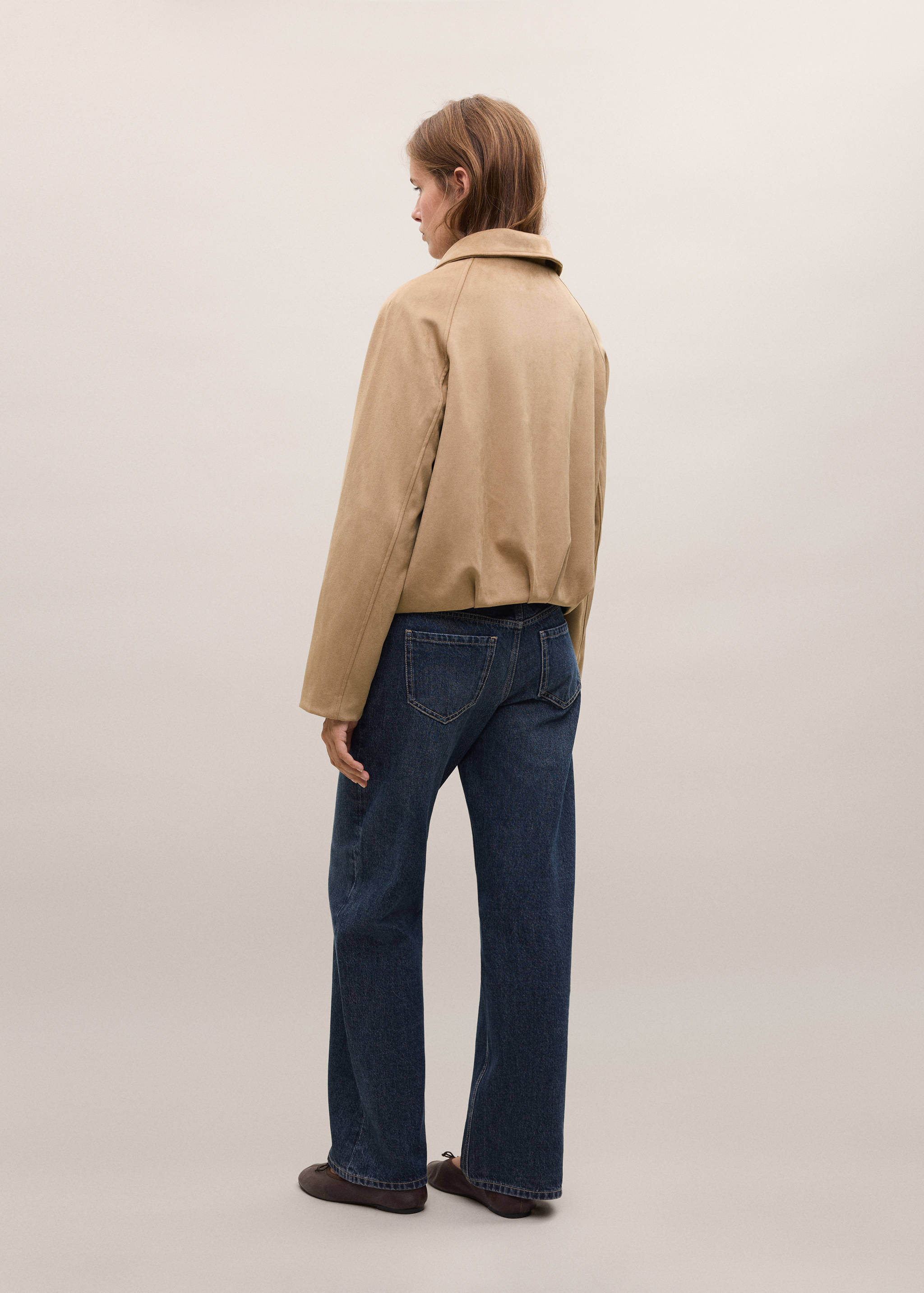 Balloon jacket with suede effect - Reverse of the article