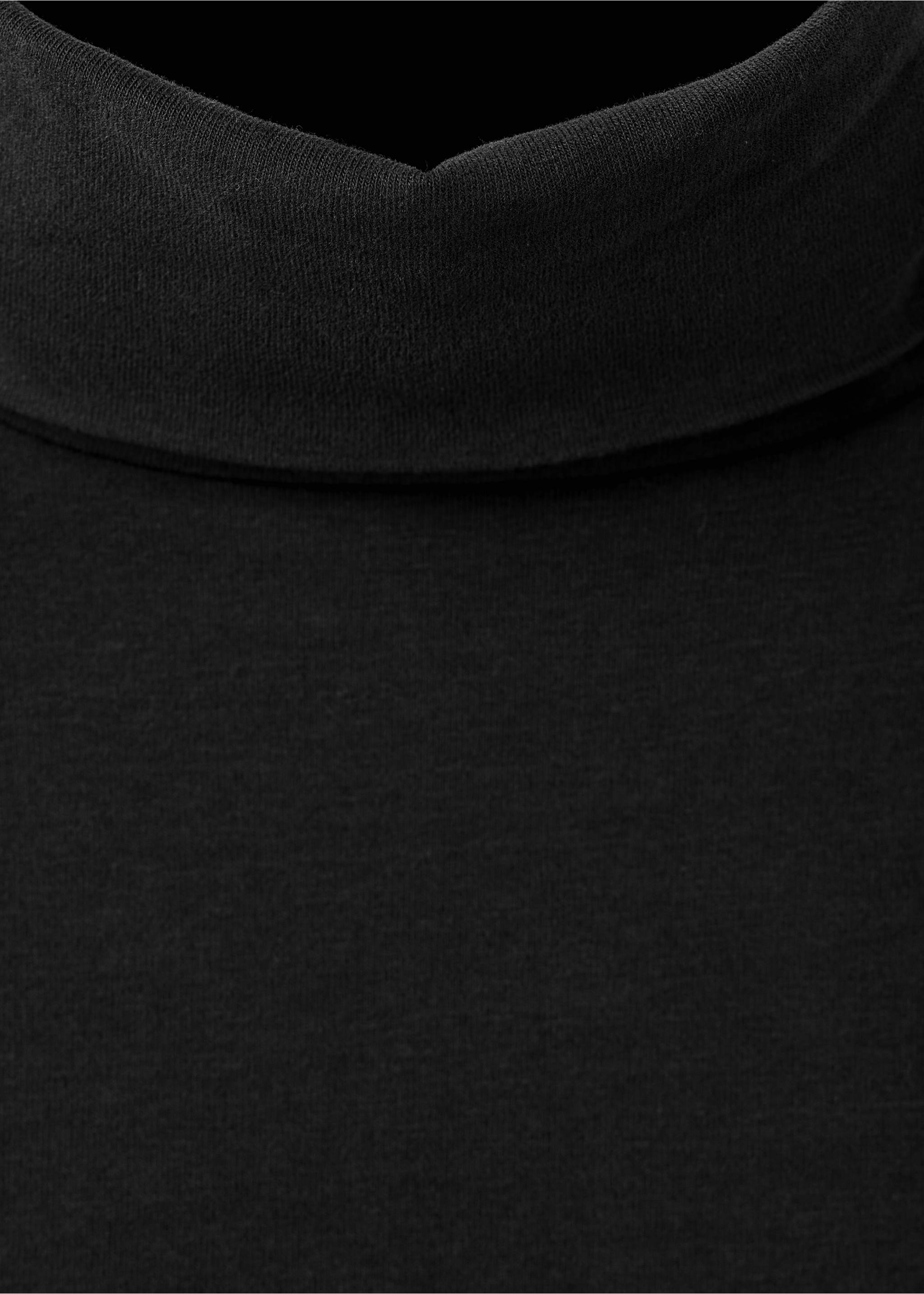 Cotton T-shirt turtleneck - Details of the article 8, Black. Ref: 37096322-00.